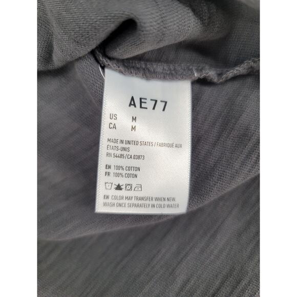AE77 American Eagle Mens Medium Long Sleeve Crew Neck Shirt Gray Vintage Casual - Picture 5 of 5